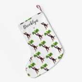 Cute chimpansee in oerwoud hangende cartoon kleine kerstsok (Achterkant (Hangend))