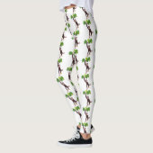 Cute chimpansee in oerwoud hangende cartoon leggings (Links)