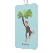 Cute chimpansee in oerwoud hangende cartoon luchtverfrisser (Links)