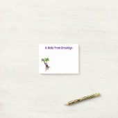 Cute chimpansee in oerwoud hangende cartoon post-it® notes (Op bureau)