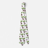 Cute chimpansee in oerwoud hangende cartoon stropdas (Voorkant)