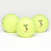 Cute chimpansee in oerwoud hangende cartoon tennisballen (Multi)
