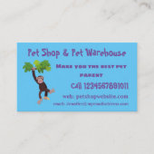 Cute chimpansee in oerwoud hangende cartoon visitekaartje (Voorkant)