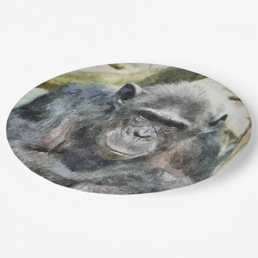 CUTE CHIMPANZEE PAPIEREN BORDJE (Gekanteld)