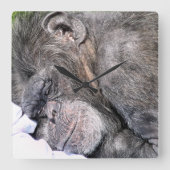 CUTE CHIMPANZEE VIERKANTE KLOK (Voorkant)