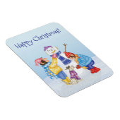Cute chimps building a snowman magnet magneet (Rechterzijde)