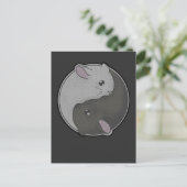 Cute Chinchilla Gift Yin Yang Rodent Pet Taoism Briefkaart (Staand voorkant)
