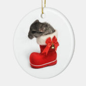 Cute Chinchilla in kerststouwing Keramisch Ornament (Links)