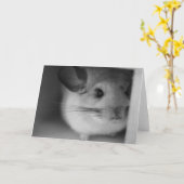 Cute Chinchilla Kaart (Gele Bloem)