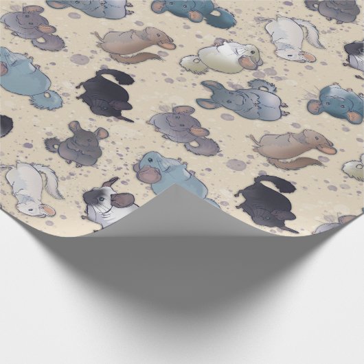 Cute Chinchilla Scatter Cute Animals Cadeaupapier (Hoek)