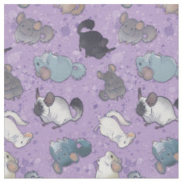 Cute Chinchilla Scatter Cute Animals op Paars Stof