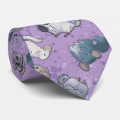 Cute Chinchilla Scatter Cute Animals op Paars Stropdas (Opgerold)
