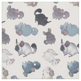 Cute Chinchilla Scatter Cute Animals op wit Stof