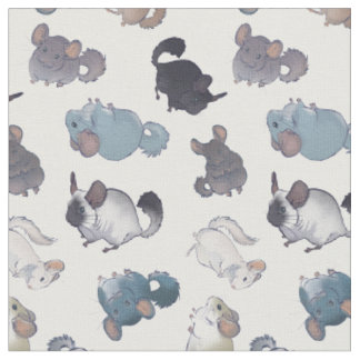 Cute Chinchilla Scatter Cute Animals op wit Stof