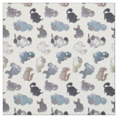 Cute Chinchilla Scatter Cute Animals op wit Stof (Swatch)