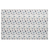Cute Chinchilla Scatter Cute Animals op wit Stof (Fat Quarter)