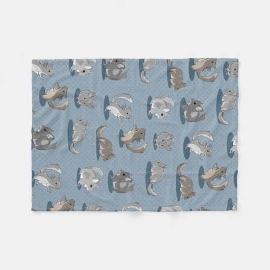 Cute chinchillas fleece deken (Voorkant (Horizontaal))