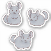 Cute Chinchillas Sticker (Voorkant)