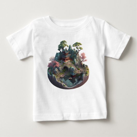 Cute Chinese Fantasy 3D Landscape Baby Top (Voorkant)