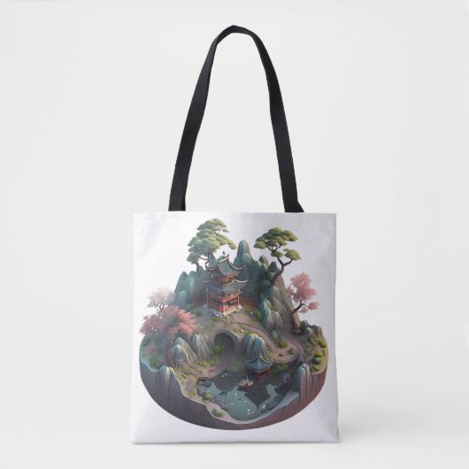 Cute Chinese Fantasy 3D Landscape Canvas tas (Voorkant)