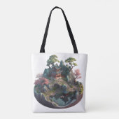 Cute Chinese Fantasy 3D Landscape Canvas tas (Achterkant)