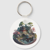 Cute Chinese Fantasy 3D Landscape Circle Sleutelha Sleutelhanger (Voorkant)