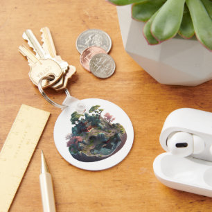 Cute Chinese Fantasy 3D Landscape Circle Sleutelha Sleutelhanger
