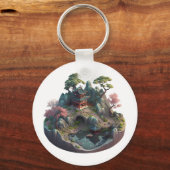 Cute Chinese Fantasy 3D Landscape Circle Sleutelha Sleutelhanger (Voorkant)