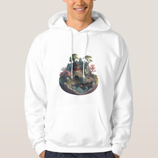 Cute Chinese Fantasy 3D Landscape Hooded Shirt (Voorkant)