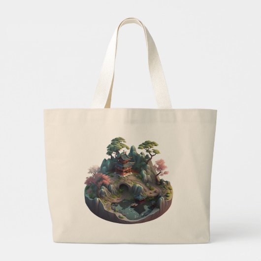 Cute Chinese Fantasy 3D Landscape Jumbo Tas (Achterkant)