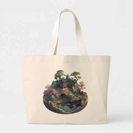 Cute Chinese Fantasy 3D Landscape Jumbo Tas (Voorkant)