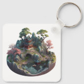 Cute Chinese Fantasy 3D Landscape Sleutelhanger (Achterkant)