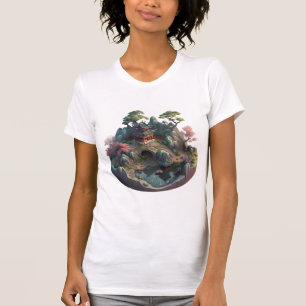 Cute Chinese Fantasy 3D Landscape Slim Geschikt vo T-shirt
