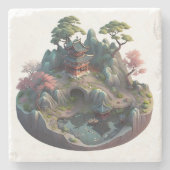 Cute Chinese Fantasy 3D Landscape Stone Onderzette Stenen Onderzetter (Voorkant)