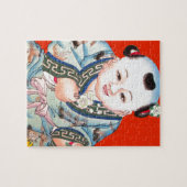 Cute Chinese Laughing Good Luck Buddha op red Legpuzzel (Horizontaal)