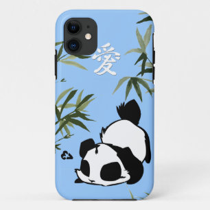 Cute Chinese Love Panda with Bamboe Case-Mate iPhone Case