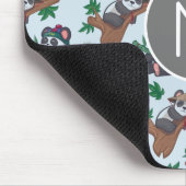 Cute Chinese Pandas Patroon Monogram Muismat (Hoek)