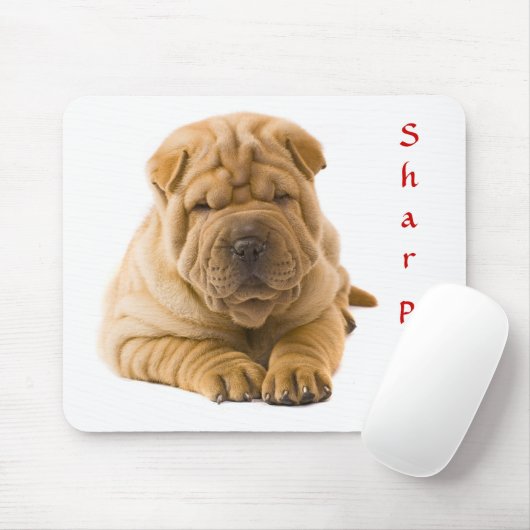 Cute Chinese Shar Pei Puppy Mousepad Muismat (Met muis)