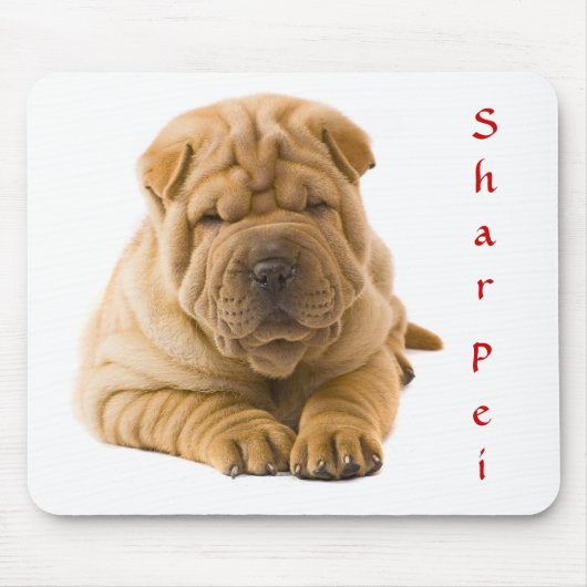 Cute Chinese Shar Pei Puppy Mousepad Muismat (Voorkant)