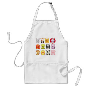 Cute Chinese Zodiac Cartoon Animals Apron Standaard Schort