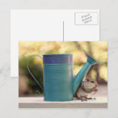 Cute Chipmunk and Watering Can Afbeelding Briefkaart (Voorkant / Achterkant)