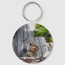 Cute Chipmunk Animal Photo  Sleutelhanger