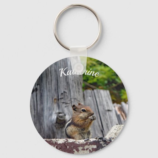 Cute Chipmunk Animal Photo Sleutelhanger (Voorkant)