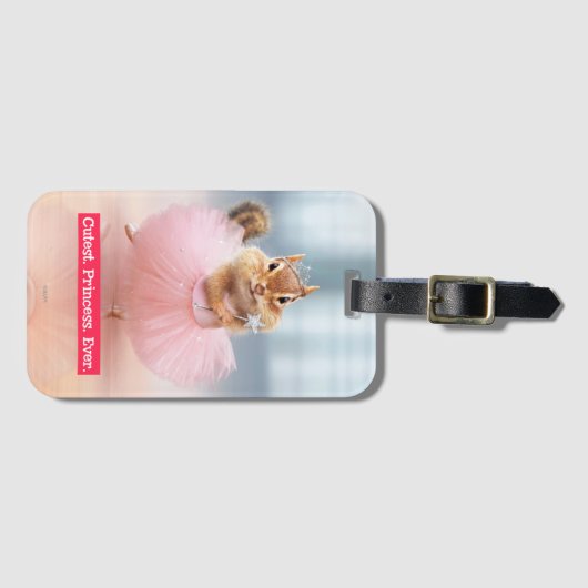 Cute Chipmunk Ballerina in tutu bij Dance Studio Bagagelabel (Voorkant (horizontaal))