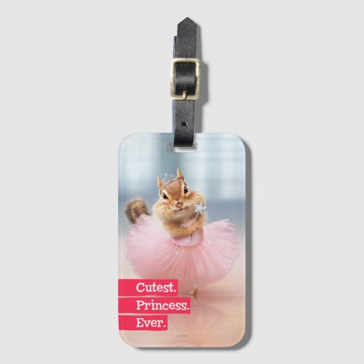 Cute Chipmunk Ballerina in tutu bij Dance Studio Bagagelabel (Voorkant (verticaal))
