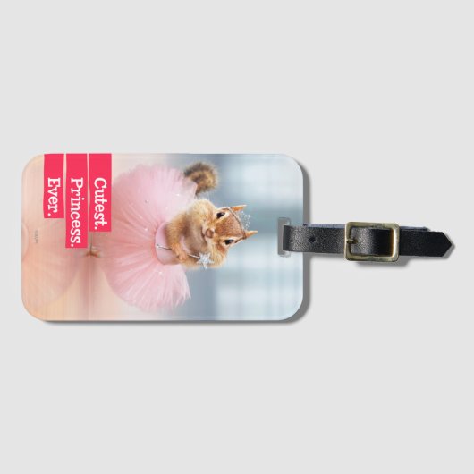 Cute Chipmunk Ballerina in tutu bij Dance Studio Bagagelabel (Voorkant (horizontaal))
