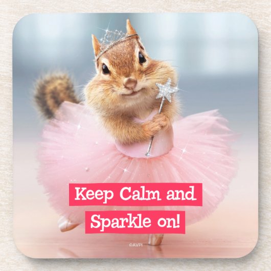 Cute Chipmunk Ballerina in tutu bij Dance Studio Bier Onderzetter (Voorkant)