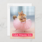 Cute Chipmunk Ballerina in tutu bij Dance Studio Briefkaart (Voorkant / Achterkant)