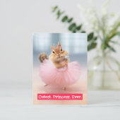 Cute Chipmunk Ballerina in tutu bij Dance Studio Briefkaart (Staand voorkant)