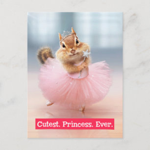 Cute Chipmunk Ballerina in tutu bij Dance Studio Briefkaart